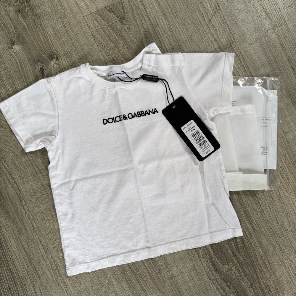 Dolce & Gabbana Kids White Logo Tee